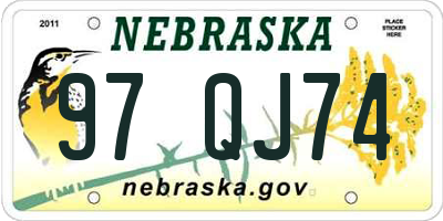 NE license plate 97QJ74
