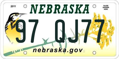 NE license plate 97QJ77