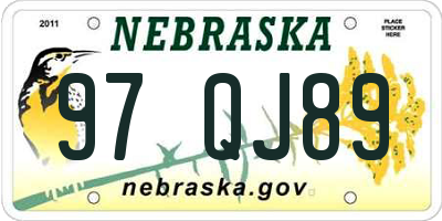 NE license plate 97QJ89
