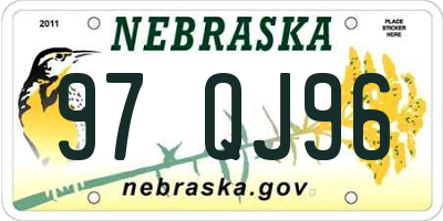 NE license plate 97QJ96