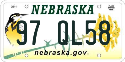 NE license plate 97QL58