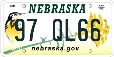 NE license plate 97QL66
