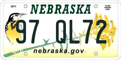 NE license plate 97QL72