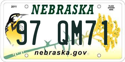 NE license plate 97QM71