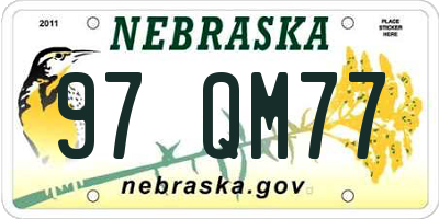NE license plate 97QM77