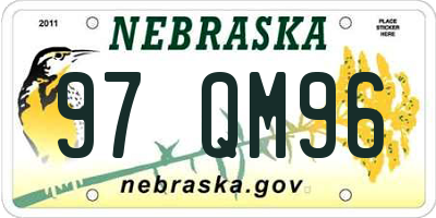 NE license plate 97QM96