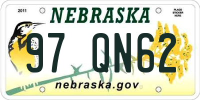 NE license plate 97QN62