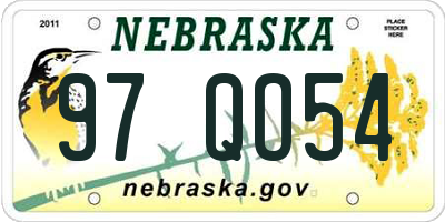 NE license plate 97QO54