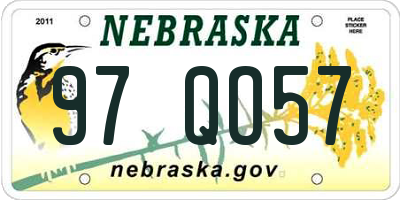 NE license plate 97QO57