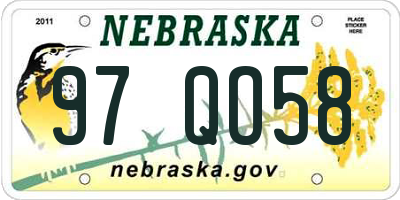 NE license plate 97QO58