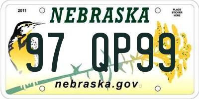 NE license plate 97QP99