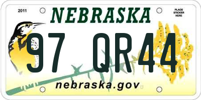 NE license plate 97QR44