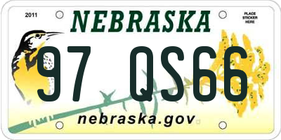 NE license plate 97QS66