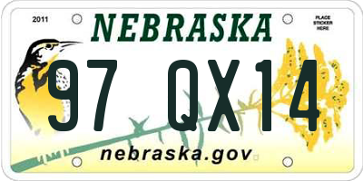 NE license plate 97QX14