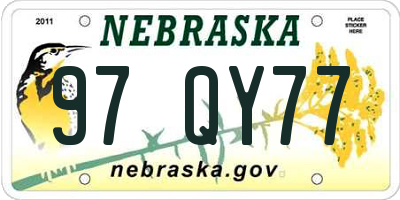 NE license plate 97QY77