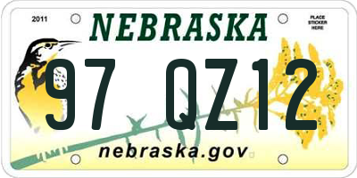 NE license plate 97QZ12