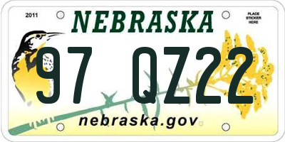 NE license plate 97QZ22