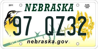 NE license plate 97QZ32