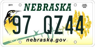 NE license plate 97QZ44