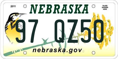 NE license plate 97QZ50