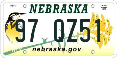 NE license plate 97QZ51