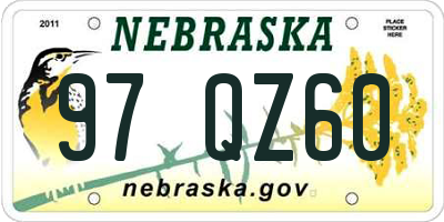 NE license plate 97QZ60