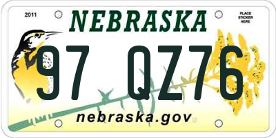 NE license plate 97QZ76
