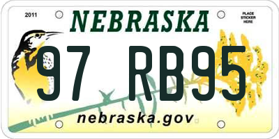 NE license plate 97RB95