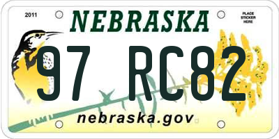 NE license plate 97RC82