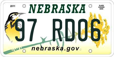 NE license plate 97RD06