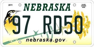 NE license plate 97RD50