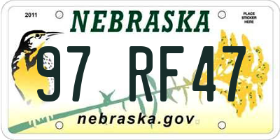 NE license plate 97RF47