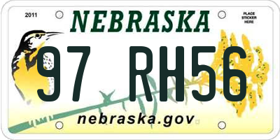 NE license plate 97RH56