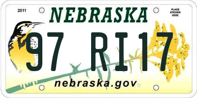 NE license plate 97RI17