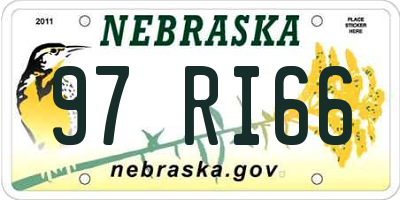 NE license plate 97RI66