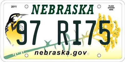 NE license plate 97RI75