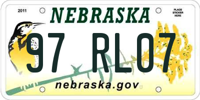 NE license plate 97RL07