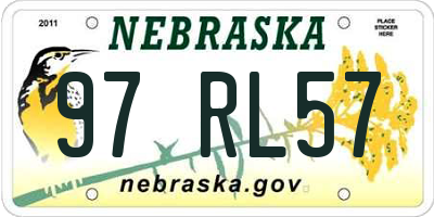 NE license plate 97RL57