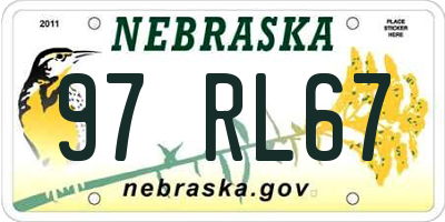 NE license plate 97RL67