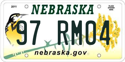 NE license plate 97RM04