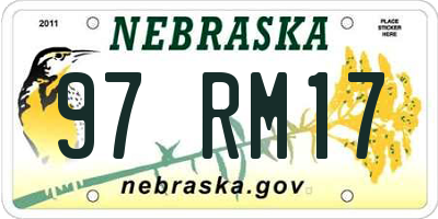 NE license plate 97RM17