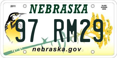 NE license plate 97RM29