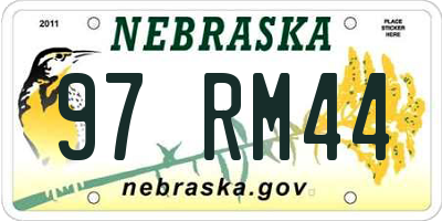 NE license plate 97RM44