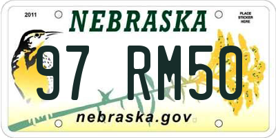 NE license plate 97RM50