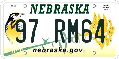 NE license plate 97RM64