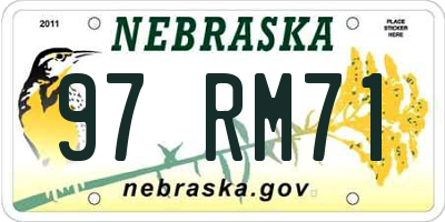 NE license plate 97RM71
