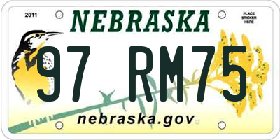 NE license plate 97RM75
