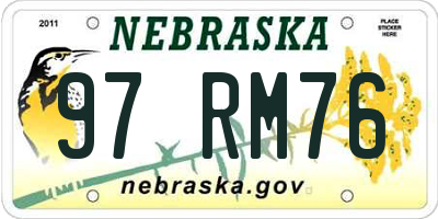 NE license plate 97RM76