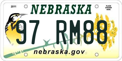 NE license plate 97RM88