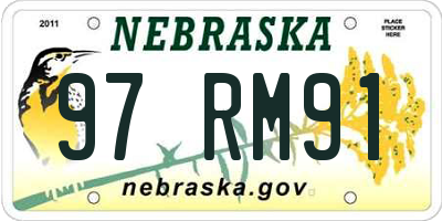 NE license plate 97RM91